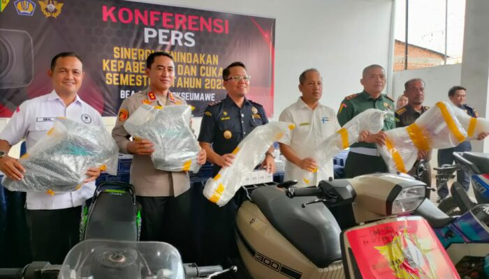 Diduga Ilegal, 5 Unit Sepeda Motor Mewah Asal Thailand Disita Bea Cukai Lhokseumawe