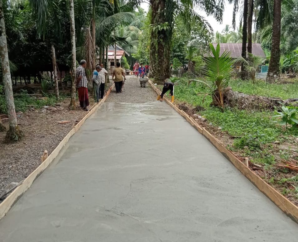 Kuta Padang Bangun Jalan Rabat Beton Dan Penerangan Jalan Dari Dana Desa