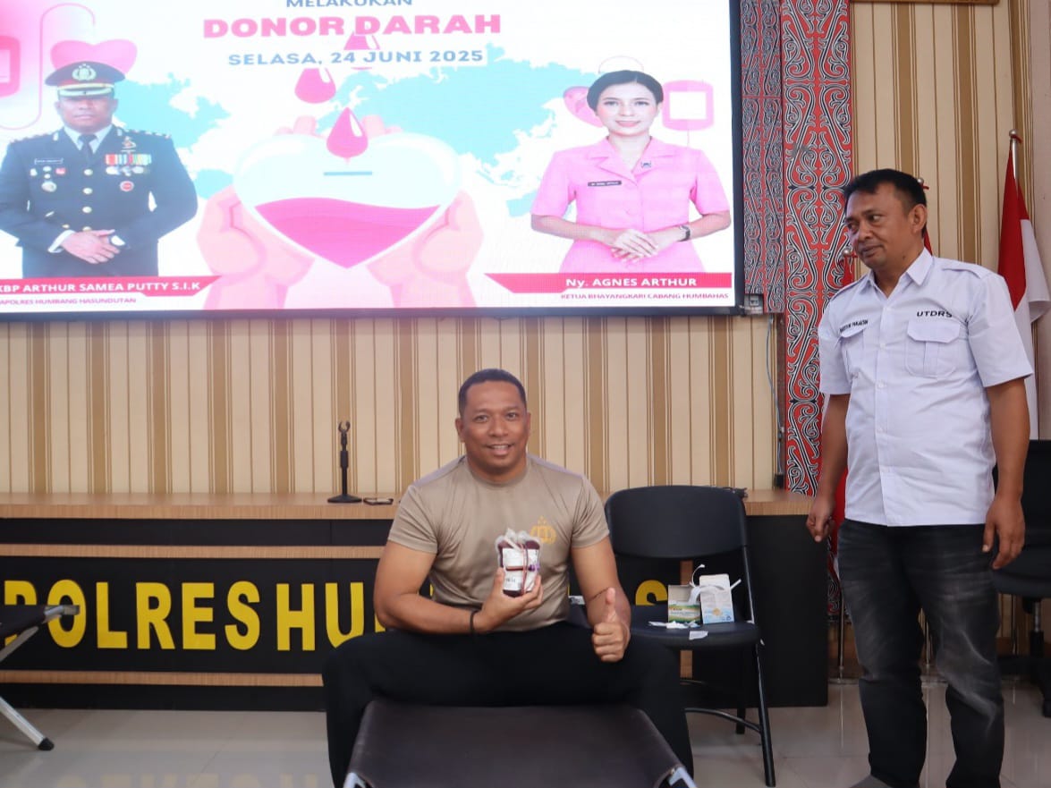 Polres Humbahas Gelar Donor Darah