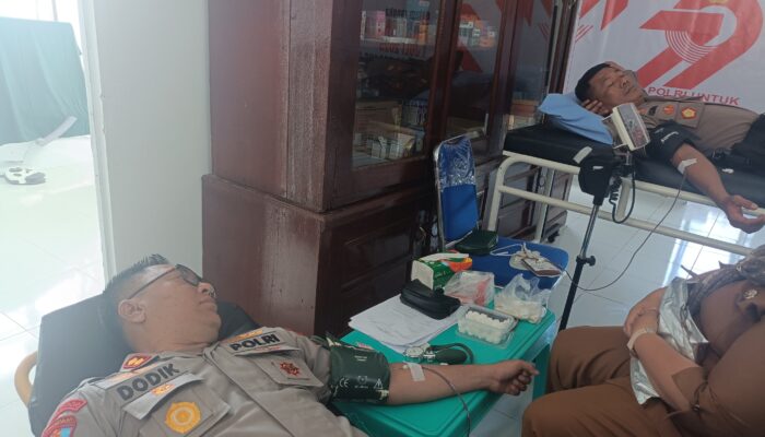 Polres Palas Gelar Donor Darah Sambut HUT Bhayangkara