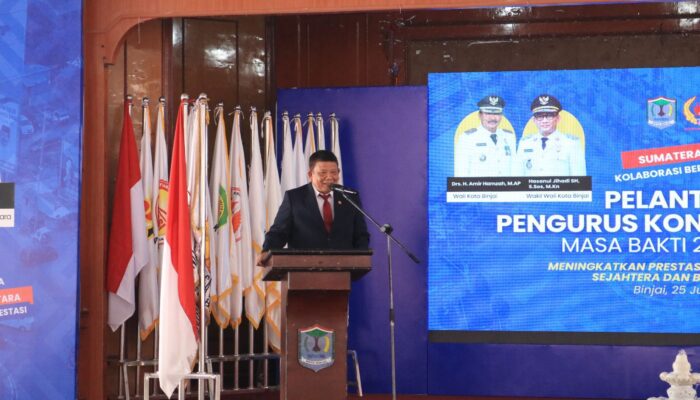Pelantikan Pengurus KONI Kota Binjai, Wali Kota Tekankan Kolaborasi Dan Pembinaan Atlet