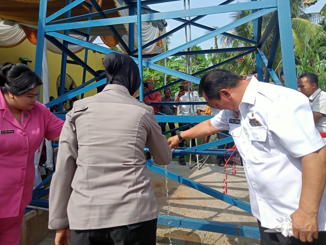 Polresta Deliserdang Berbagi Di HUT Ke-79 Bhayangkara; Air Bersih Mengalir Di Beringin