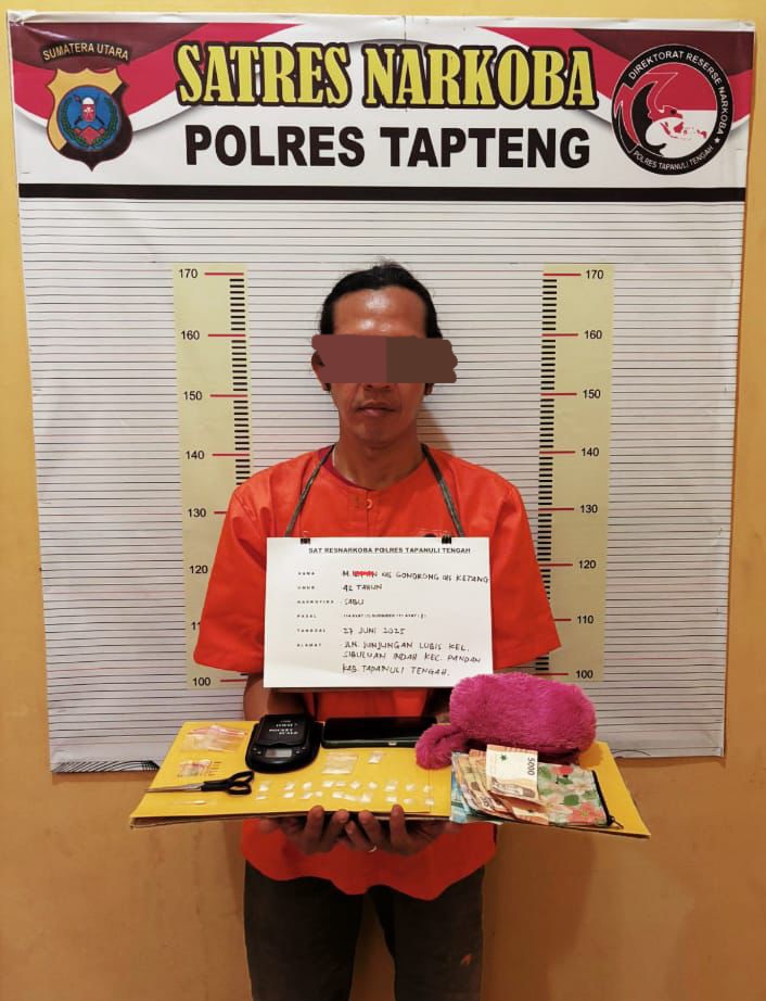 Polres Tapteng Gagalkan Peredaran 22 Paket Sabu