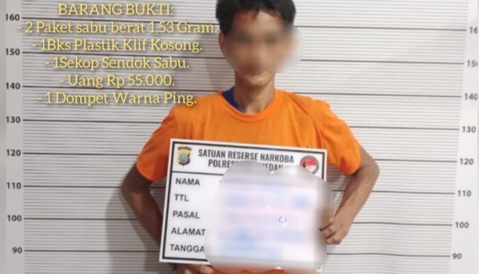 Polrestabes Medan Ringkus Pengedar Sabu Gang Adil Medan Maimun