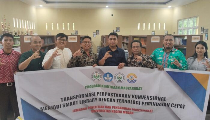 LPPM UNIMED Implementasikan Digitalisasi Perpustakaan Di SMK Negeri 1 Percut Sei Tuan