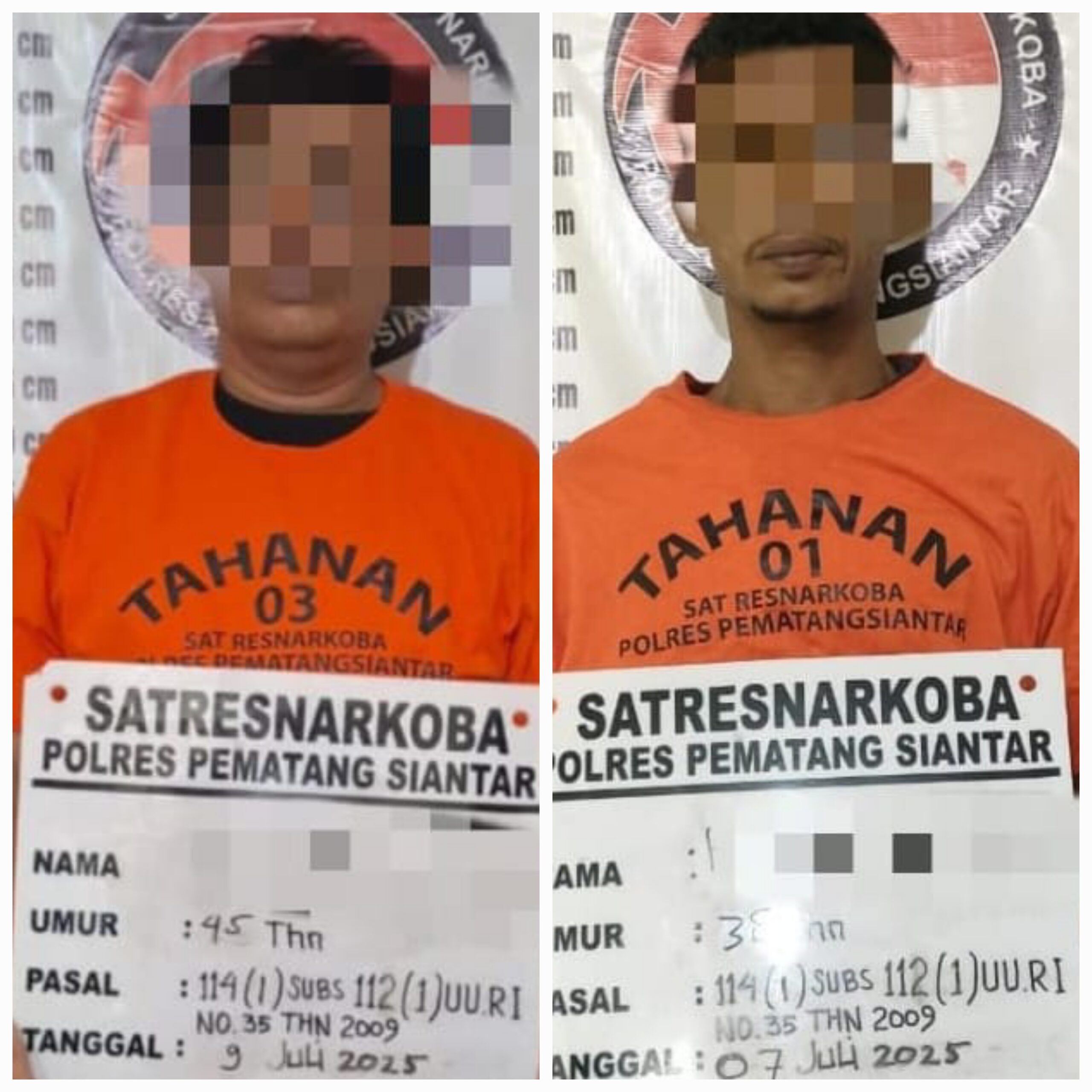 Polres Pematangsiantar Tangkap Dua Tersangka Sabu