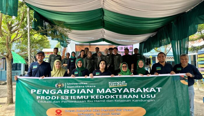 Program Studi S3 Ilmu Kedokteran USU Dan KAHMI Sumut Edukasi Kesehatan Komprehensif Di Desa Amplas Percut Sei Tuan