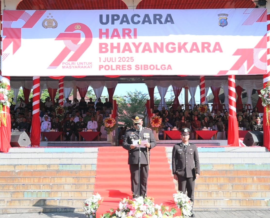 Polres Sibolga Gelar Upacara Peringatan Hari Bhayangkara ke-79