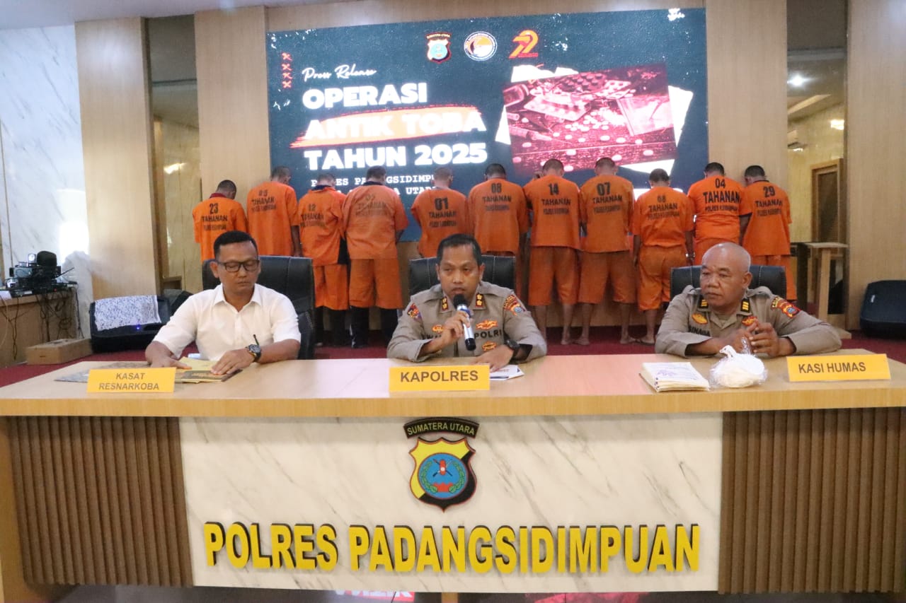 Polres Sidimpuan Ringkus 251 Gram Narkotika Dan 14 Tersangka