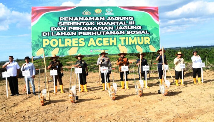 Polres Aceh Timur Tanam Jagung Seluas Dua Hektare