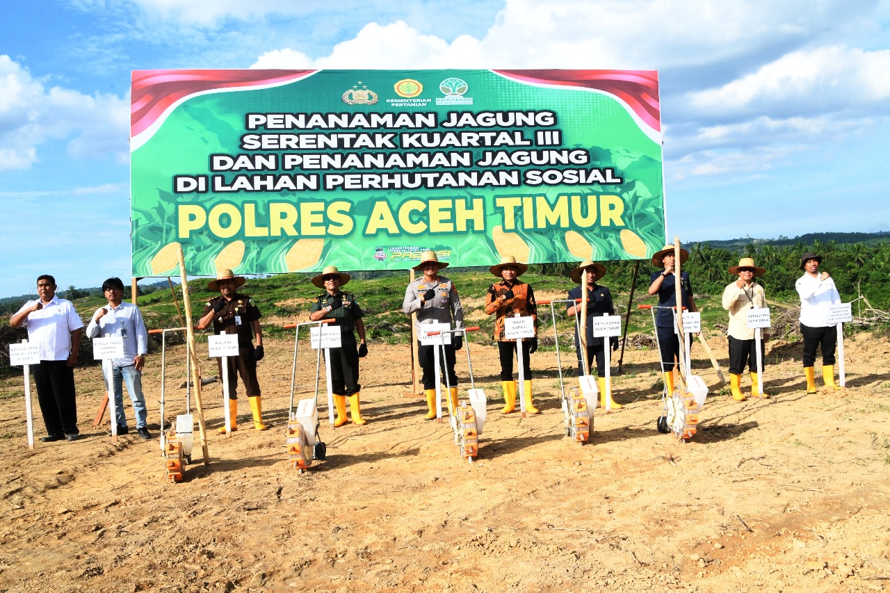 Polres Aceh Timur Tanam Jagung Seluas Dua Hektare