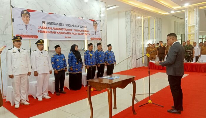 Bupati Abdya Lantik Tujuh Pejabat Eselon III