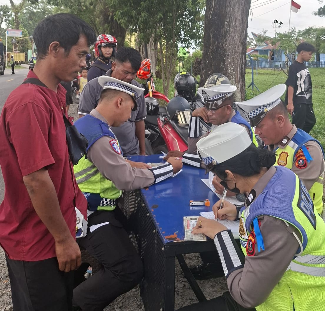 Polres Pematangsiantar Razia Operasi Patuh Toba 2025