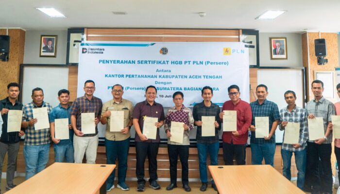 PLN UIP SBU Terima Sertipikat Lahan PLTA Peusangan Dari BPN Aceh Tengah