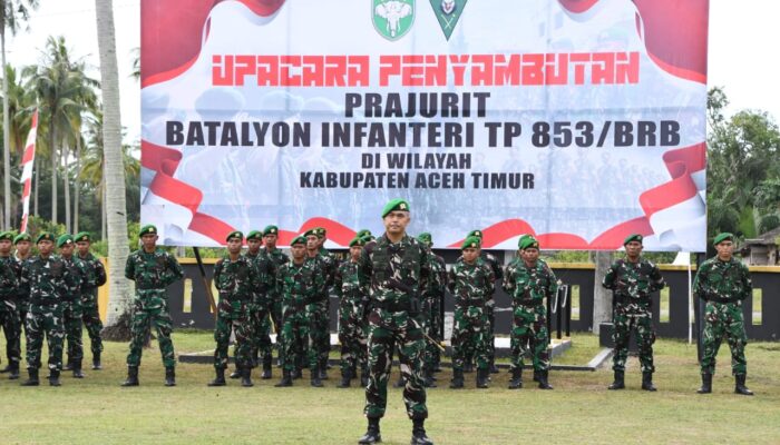 423 Prajurit TNI Batalyon TP Aceh Timur Disambut Meriah