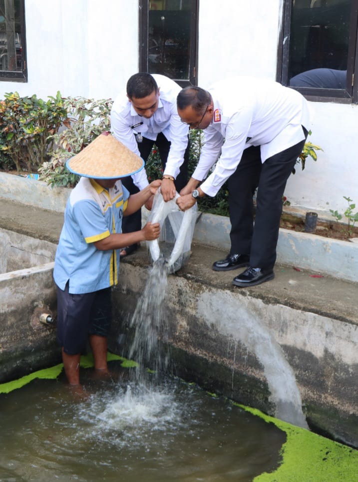 Lapas Labuhanruku Tebar 5.000 Bibit Lele, Dukung Ketahanan Pangan