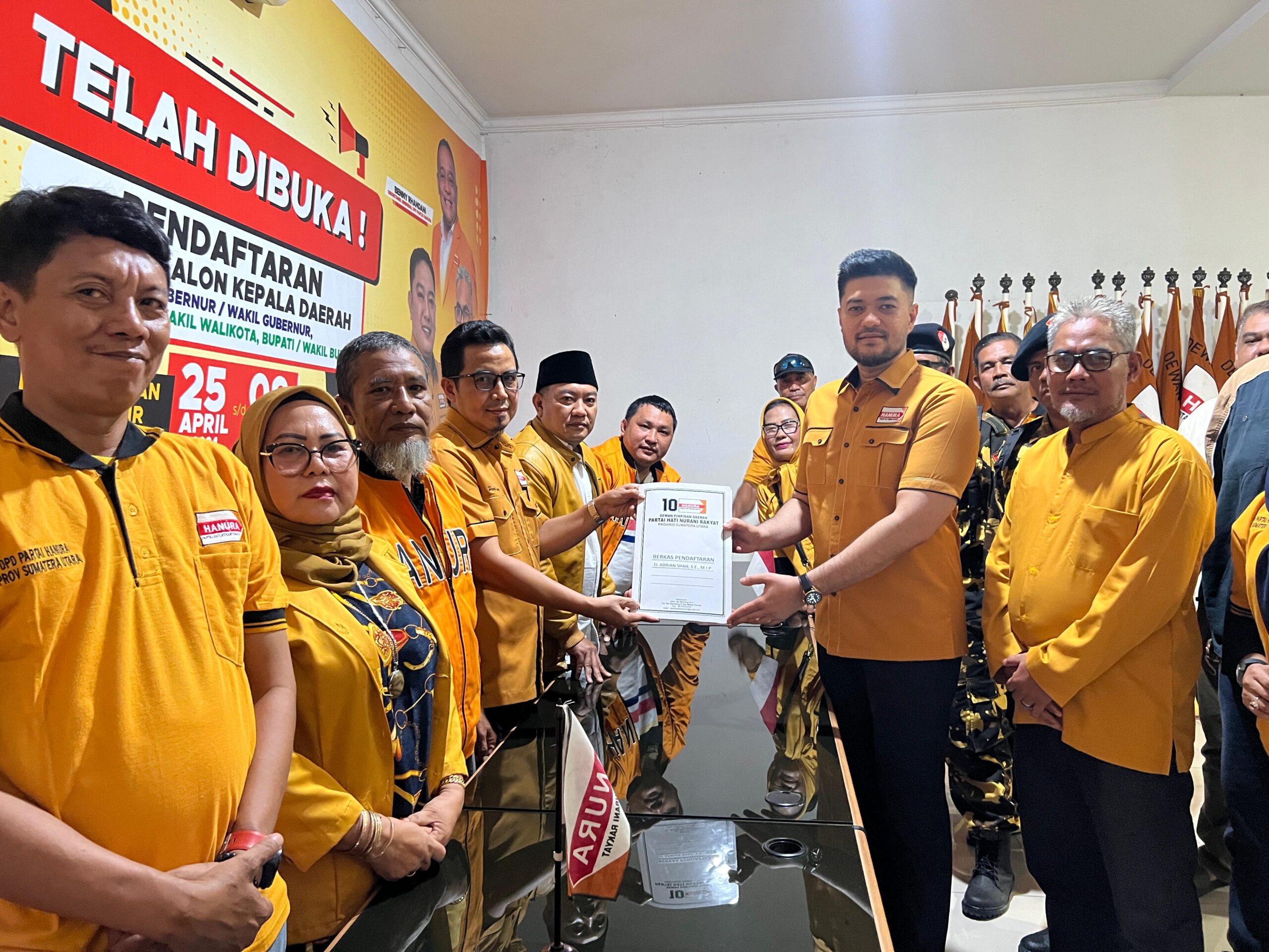 Serahkan Berkas, El Adrian Shah Siap Pimpin Kembali Hanura Sumut