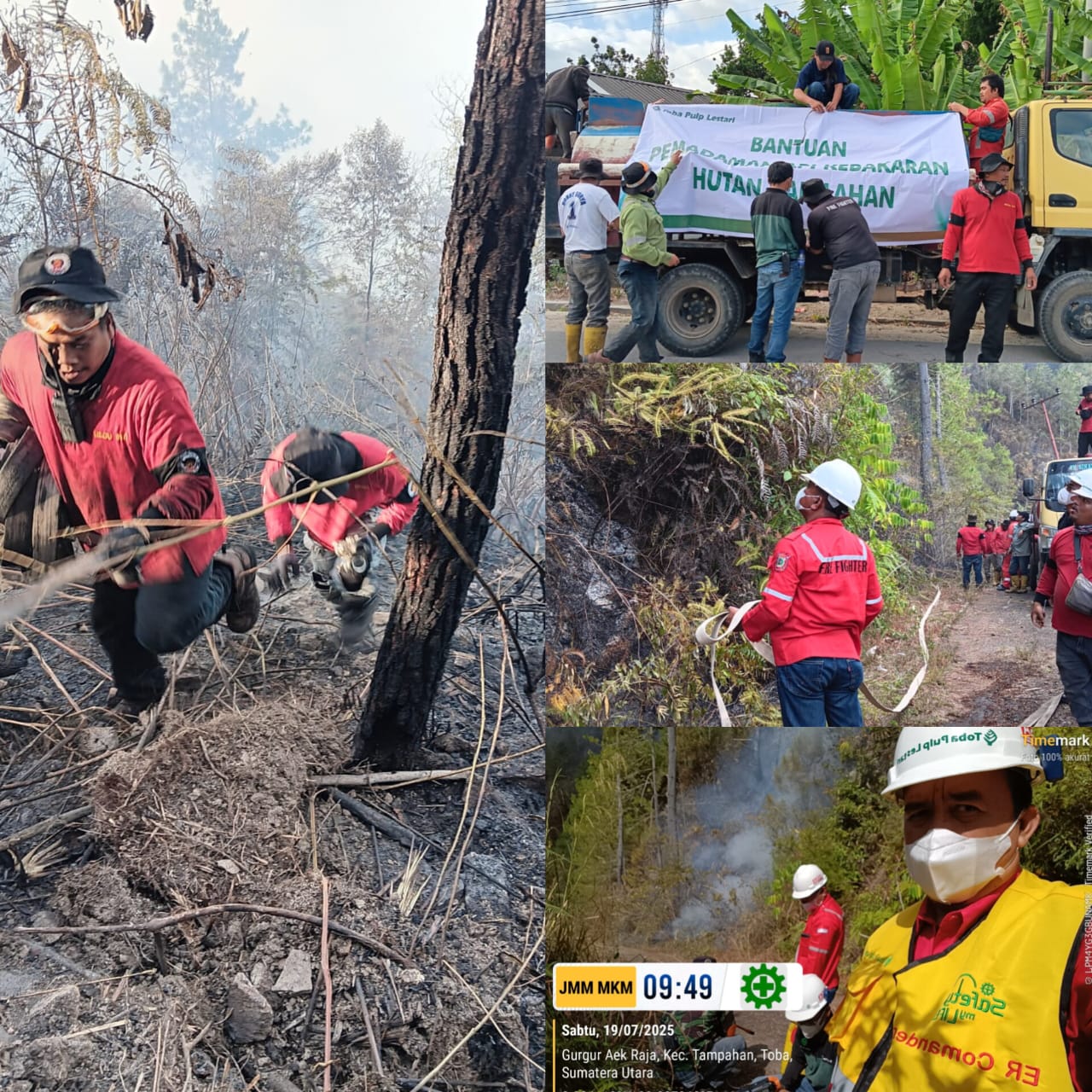 Team Fire Safety TPL Sigap Bantu Padamkan Karhutla Di Kabupaten Toba