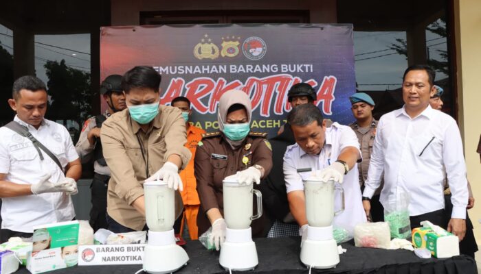 Polres Aceh Tamiang Musnahkan 6,2 Kg Sabu