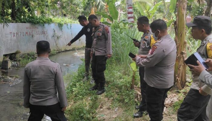 Polres P. Siantar Cek TKP Temuan Mayat Di Sungai