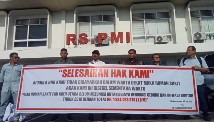 PT. Peugot Konstruksi Ancam Segel RS PMI Aceh Utara Terkait Tunggakan Proyek Rp1,8 Miliar