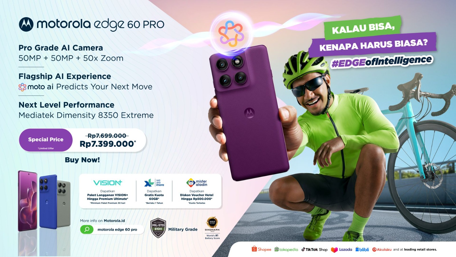 Motorola edge 60 pro dengan moto ai Tersedia Hari Ini: Tampilkan #EdgeOfIntelligence Kamu dengan Penawaran Spesial Launching!