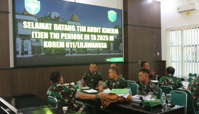 Itjen TNI Audit Korem 011/Lilawangsa: Fokus Peningkatan Kinerja Dan Ketaatan Prajurit