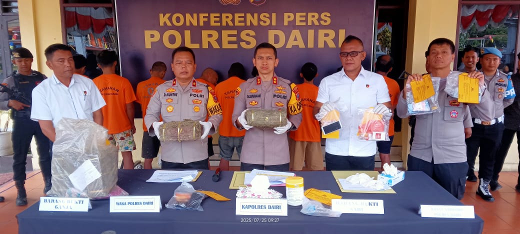 Polres Dairi Ungkap Delapan Kasus Narkoba Sebulan Terakhir