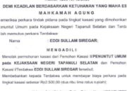Mahkamah Agung Tolak Kasasi Oknum Anggota DPRD Tapsel