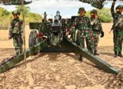 Yon Armed 17/RC Uji Tembak Meriam Penangkal Serangan Udara Di Pidie
