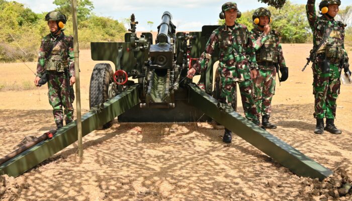 Yon Armed 17/RC Uji Tembak Meriam Penangkal Serangan Udara Di Pidie
