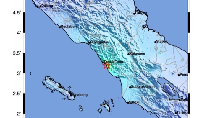 Gempa Tektonik Magnitudo 5,1 Guncang Pantai Barat Aceh Selatan, Tidak Berpotensi Tsunami