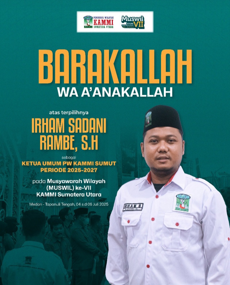 Putra Asal Labuhanbatu Irham Sadani Rambe Terpilih Nahkodai PW KAMMI Sumut 2025-2027