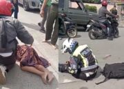 Petugas PJR Polda Sumut Tabrak Warga Di Jalan SM Raja