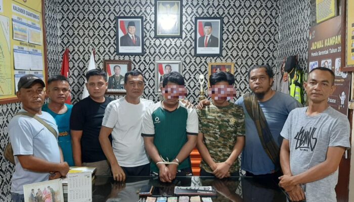 Disembunyikan Di Kotak Plat Motor, Dua Pengedar Sabu Dibekuk Polsek Lawe Alas