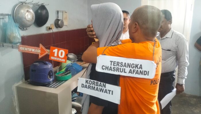 Polres Binjai Rekonstruksi Pembunuh Berdarah Dingin, Ikut Melayat Korban