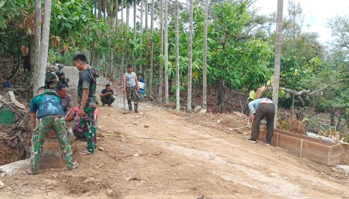 Satgas TMMD Agara Kejar Penyelesaian Gorong-gorong Dan MCKDdi Bukit Tusam
