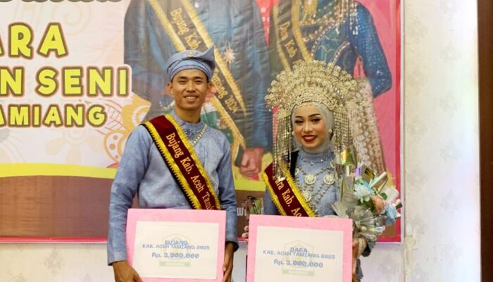 Ini Sebuah Kehormatan, Nafisha Zahra Dan David Ghalib Dinobatkan Bujang Dara Aceh Tamiang