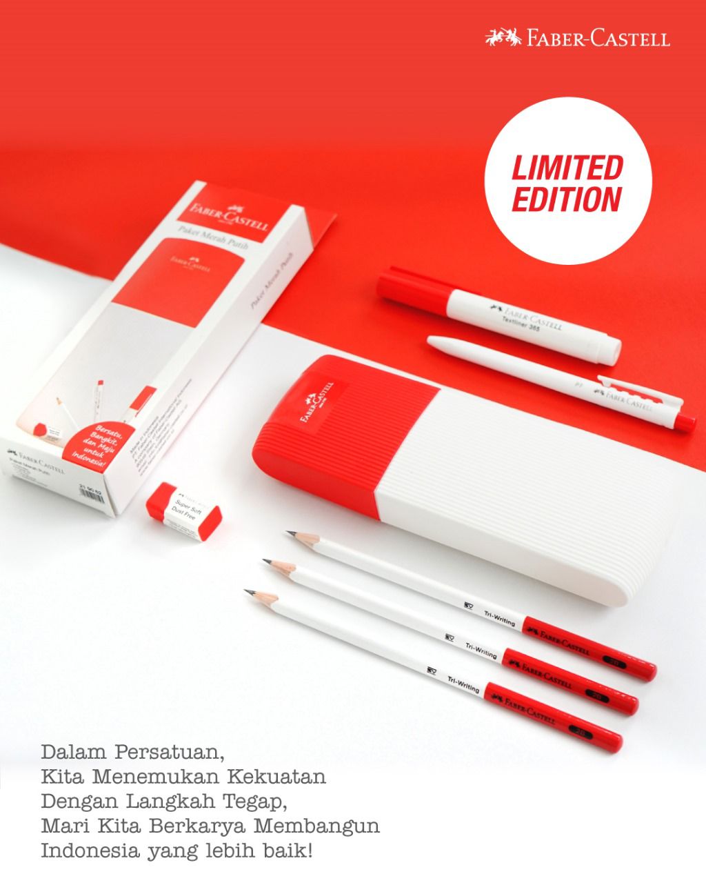 Rayakan HUT Ke 80 RI, Faber-Castell Hadirkan Paket Alat Tulis Ekslusif Merah-Putih