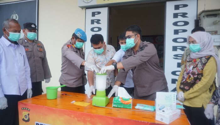 Polres Lhokseumawe Musnahkan Puluhan Gram Sabu dan 2,6 Kg Ganja