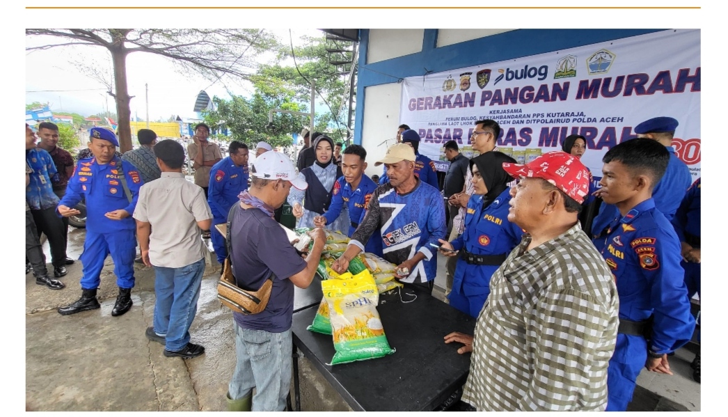 Ditpolairud Polda Aceh Salurkan 1,2 Ton Beras Murah