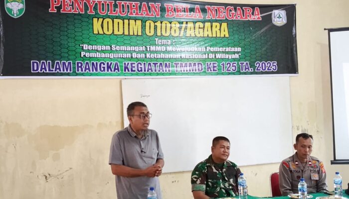TMMD Kodim 0108/Agara Bekali Siswa SMKN 3 Kutacane Dengan Wawasan Kebangsaan