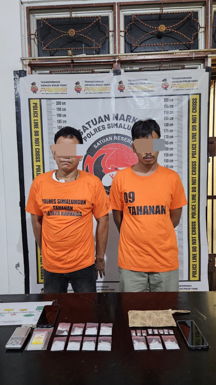 Polres Simalungun Tangkap 2 Pelaku Narkoba Lintas Kota, Barbuk 51,75 Gram