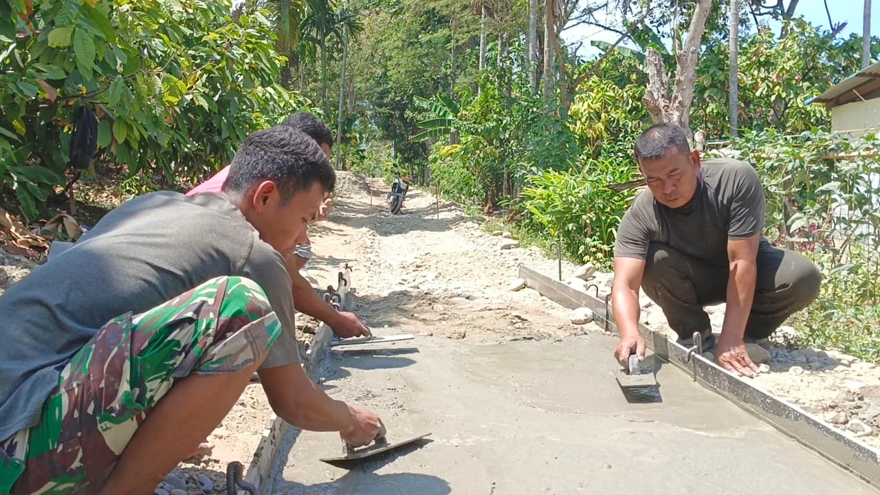 TMMD Kodim 0108/Agara Cor Jalan Dan Penghijauan