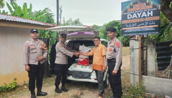 Kapolres Lhokseumawe Dukung Ketahanan Pangan Dengan Bantuan Pupuk Untuk Dayah