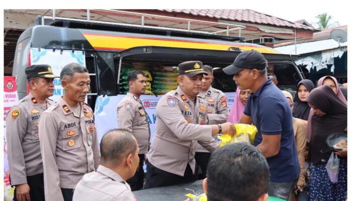 Polres Aceh Besar Gerakan Pangan Murah Penjualan Beras SPHP