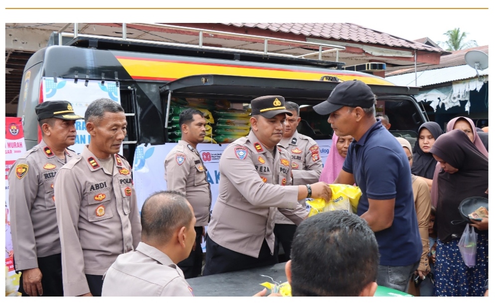 Polres Aceh Besar Gerakan Pangan Murah Penjualan Beras SPHP
