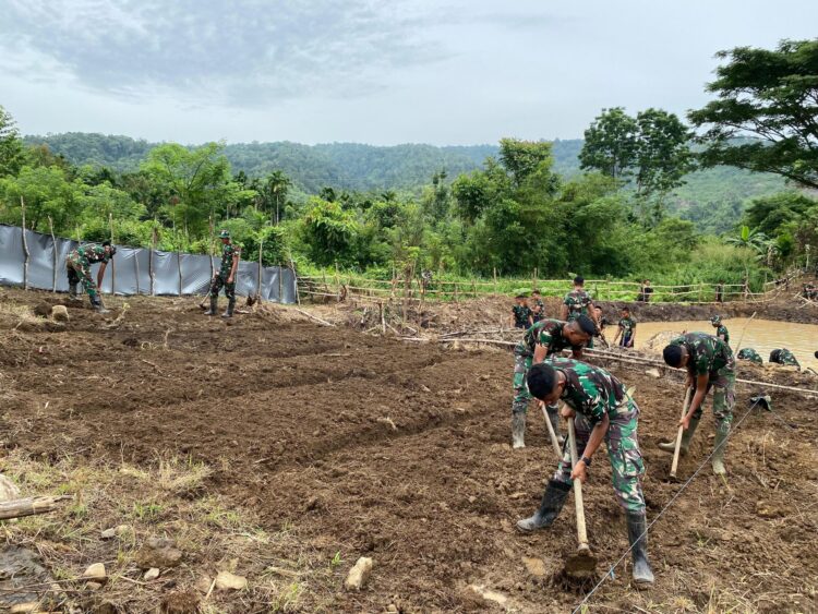Yonif TP-857/GG Buka Lahan Baru Perkuat Ketahanan Pangan Di Pidie