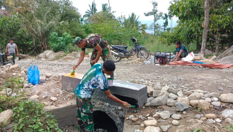 TMMD Kodim 0108/Agara Tuntaskan Pembangunan Kuping Gorong-gorong Di Rikit Bur Dua