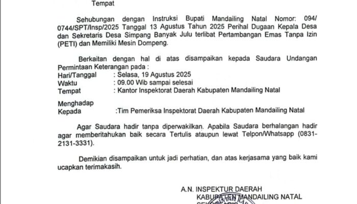Pemanggilan Wartawan Oleh Inspektorat Salah Alamat